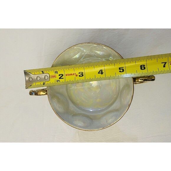 Royal Sealy China Double Handle Footed Cup Lusterware Dancing Couple Roses VTG - Picture 5 of 11